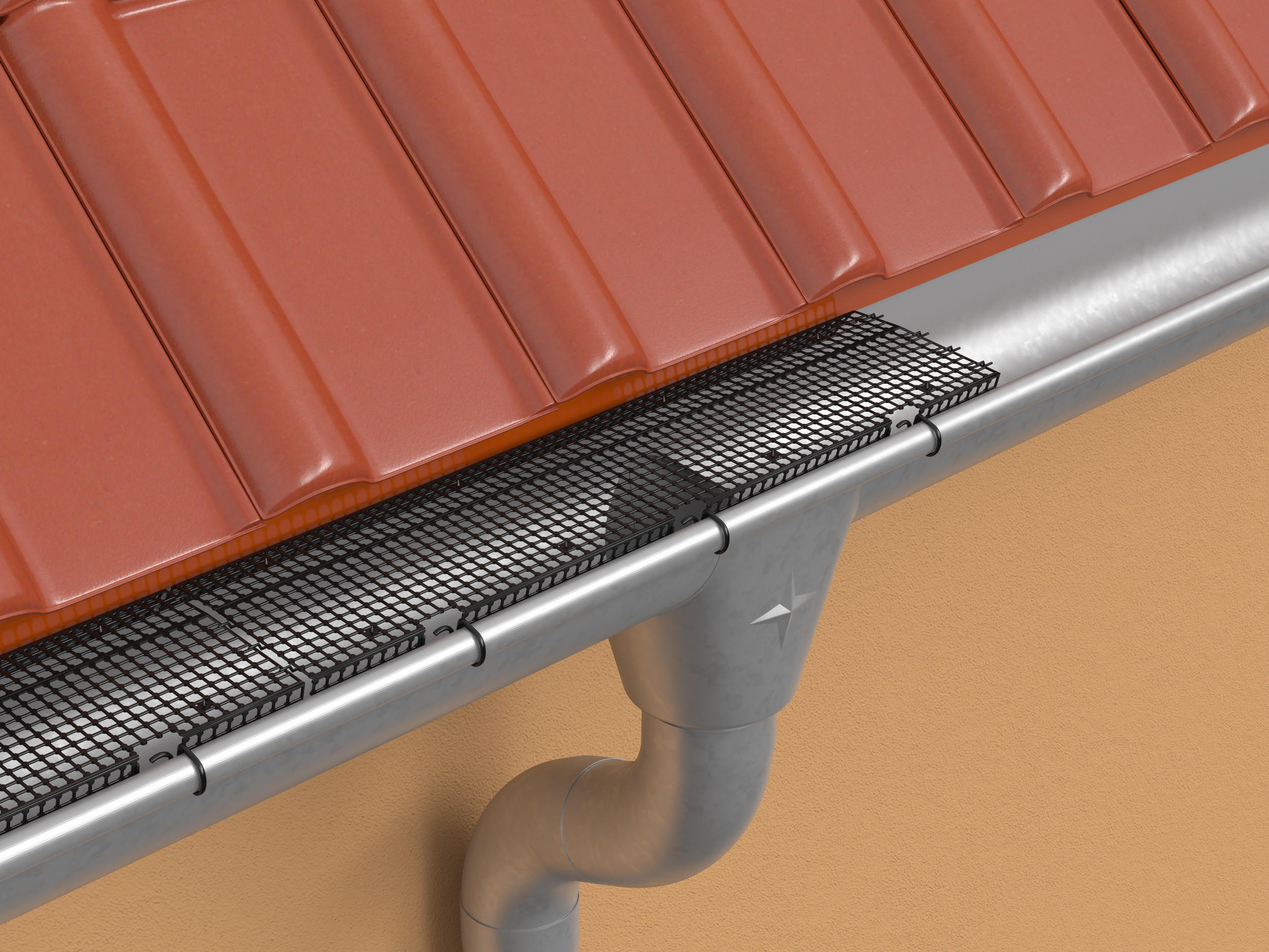 Eurovent® GUTTER PROTECT – gutter leaf guard installed in a gutter